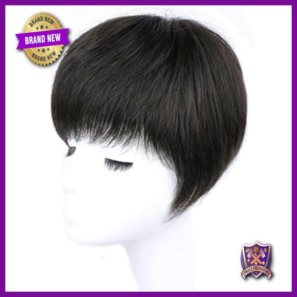 Human Hair Topper with Bangs for Thinning Hair, 6 Inch Clip-in main image 5